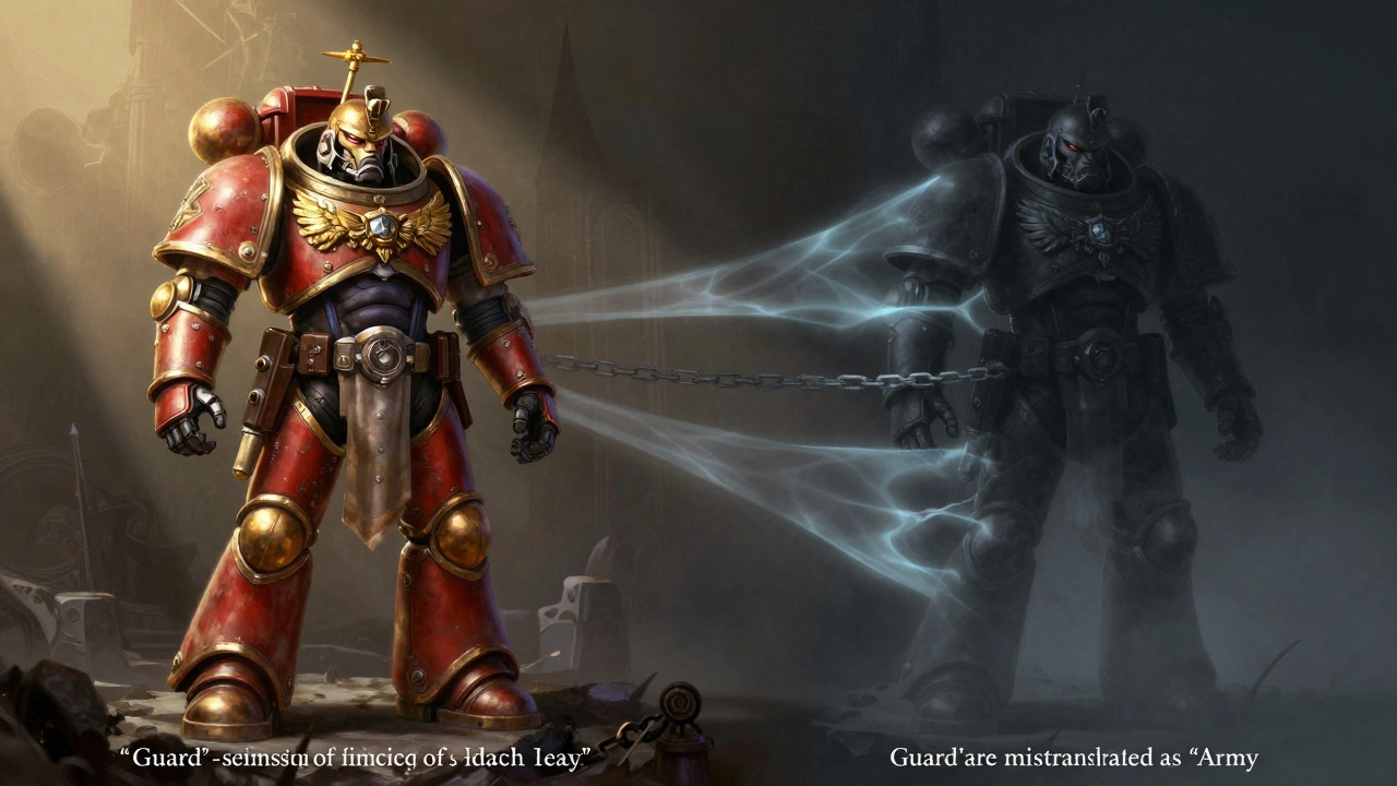 Контраст между точным и искаженным переводом терминов вселенной Warhammer 40K