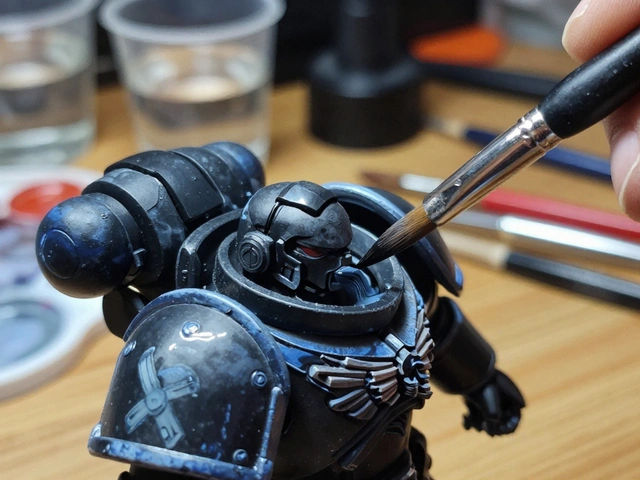 Как покрасить чёрную броню космодесантника Warhammer 40K: гайд для новичков