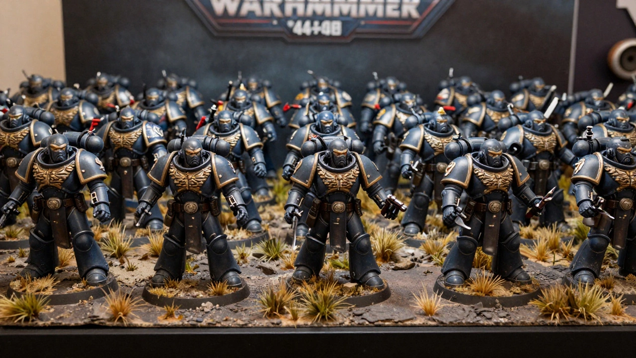 Готовая армия Warhammer 40K на текстурных базах, готовая к выставке
