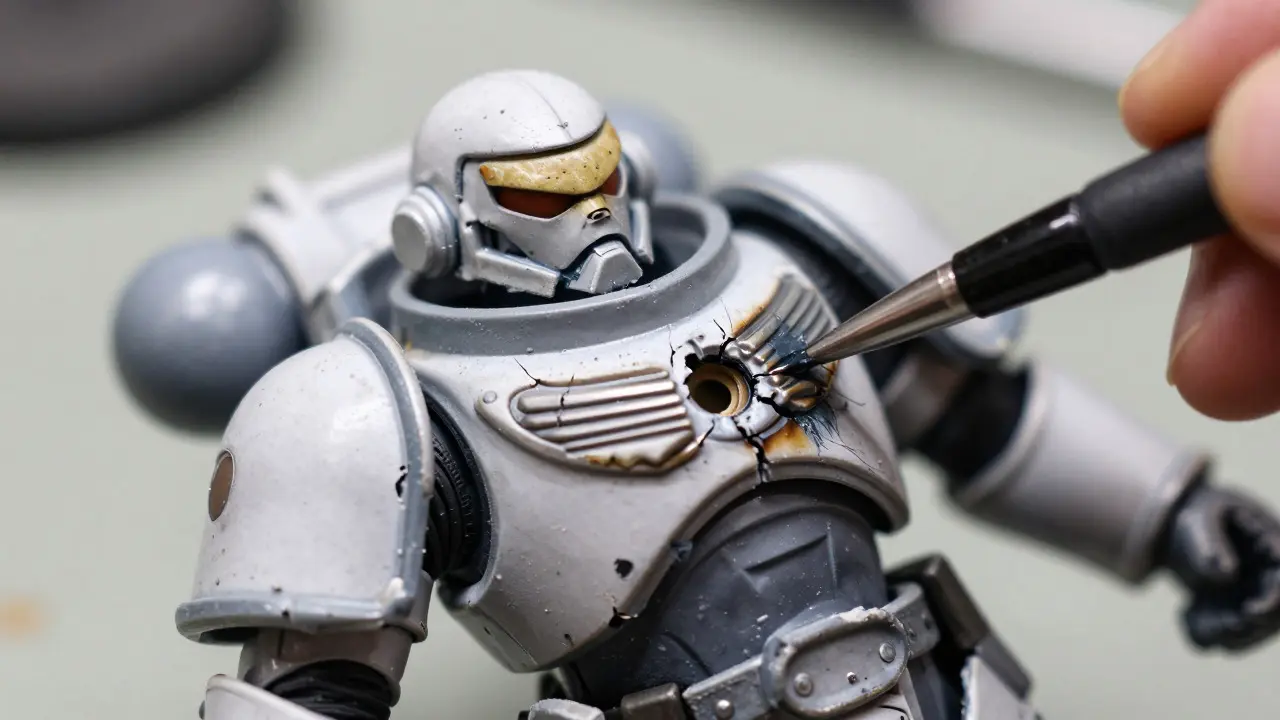 Battle Damage и сколы в Warhammer 40K: гайд по реалистичной конверсии