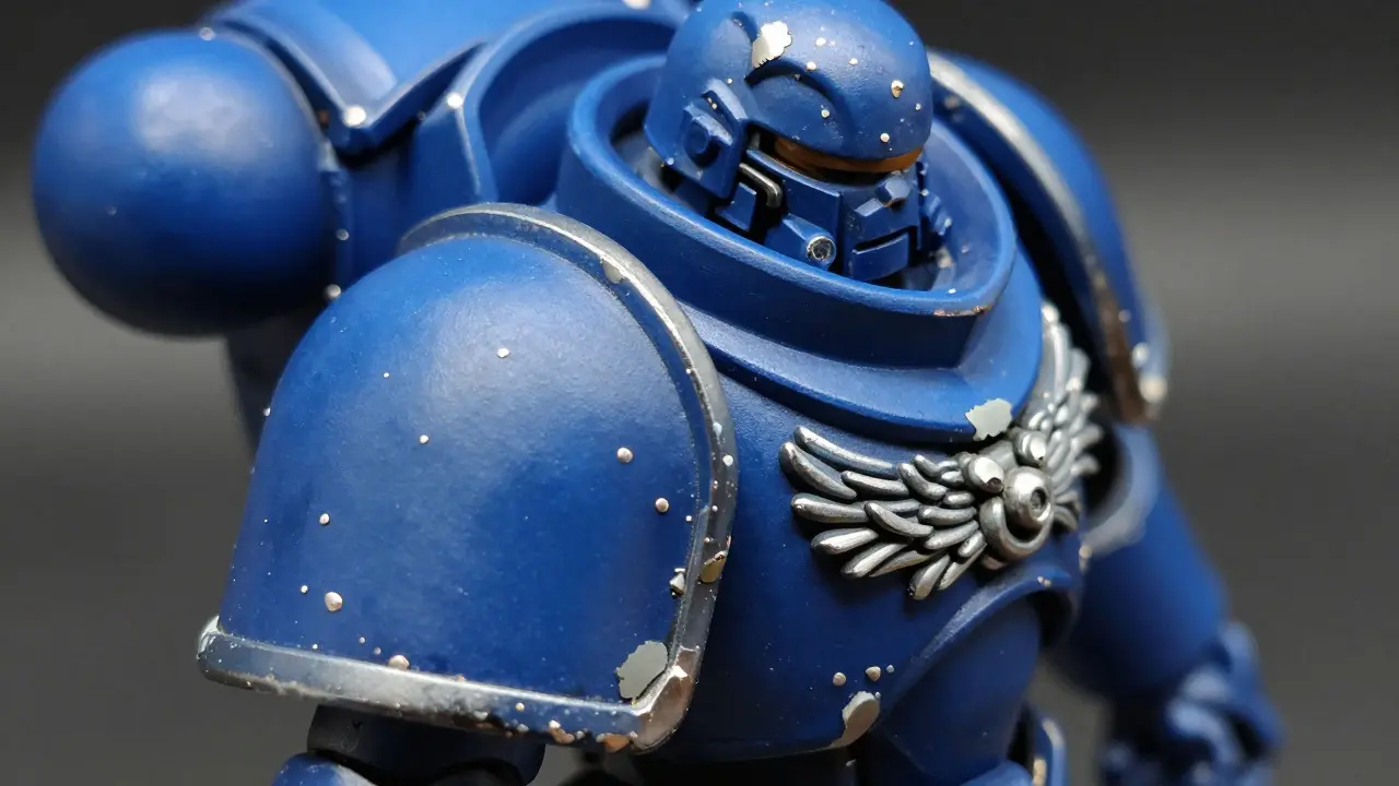 Чиппинг и лаковая соль на броне Warhammer 40K: реалистичные сколы
