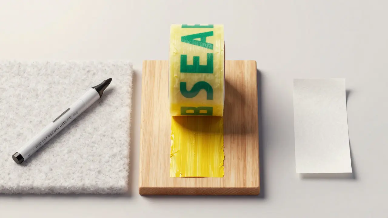 Comparison of marking techniques on felt, wood, and paper tape surfaces