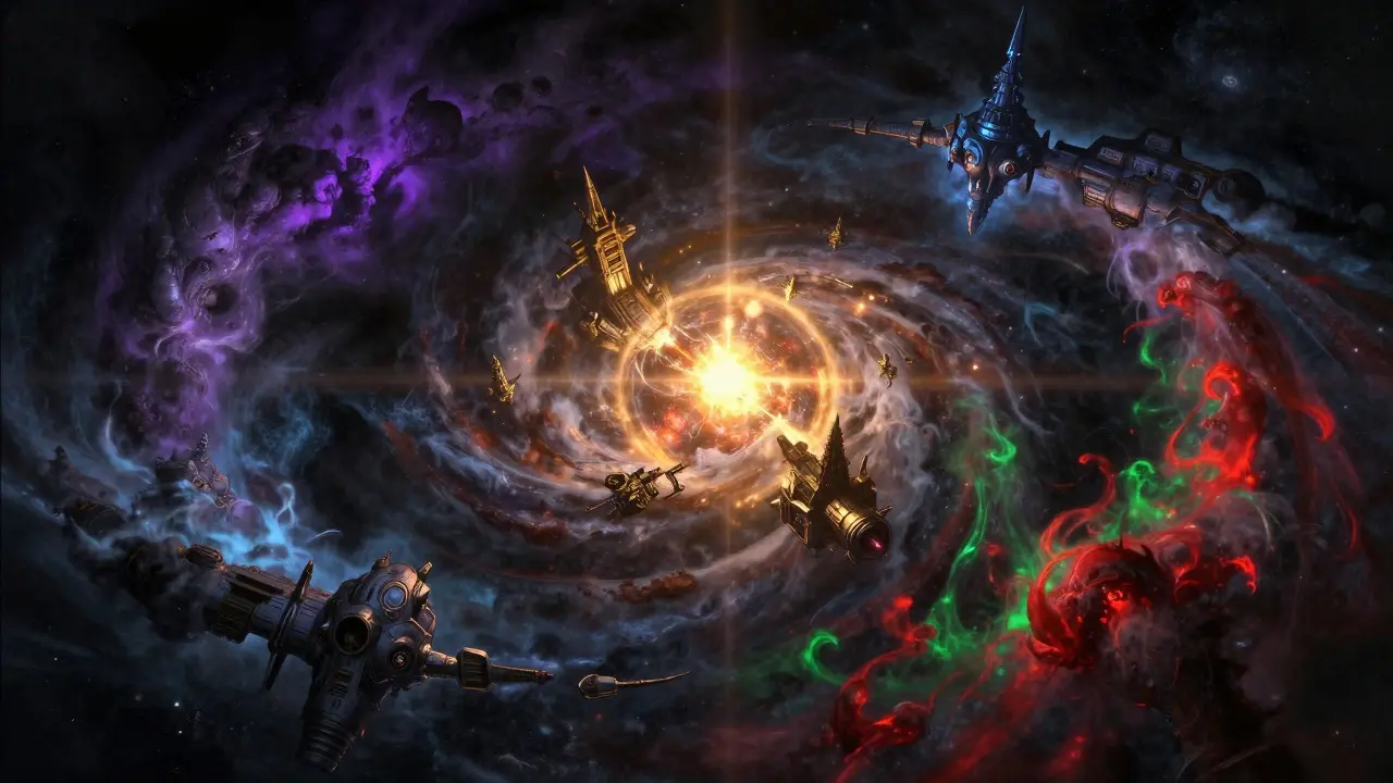 География галактики Warhammer 40K: сегменты, варп-штормы и тени