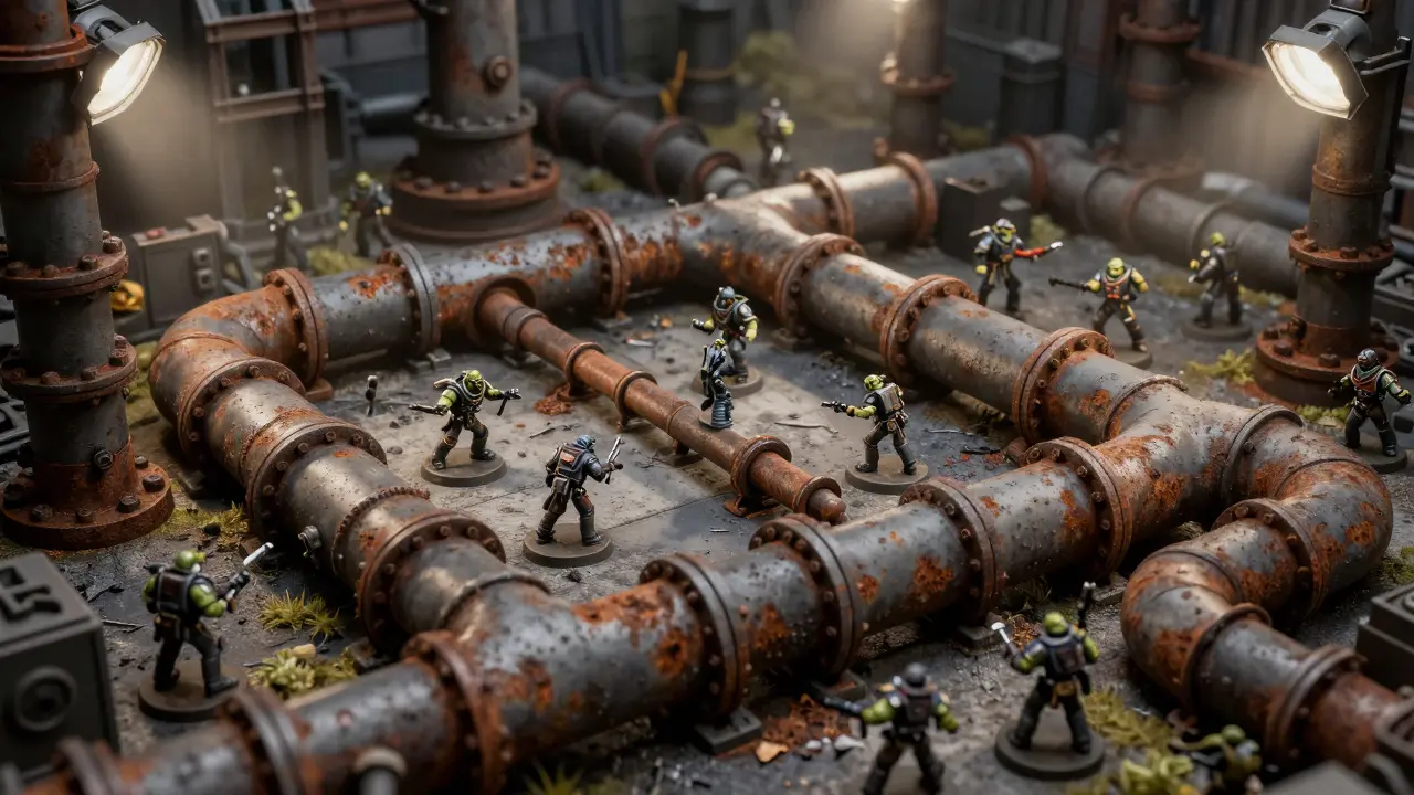Индустриальный террейн для Warhammer 40K: трубы, мосты и цеха своими руками