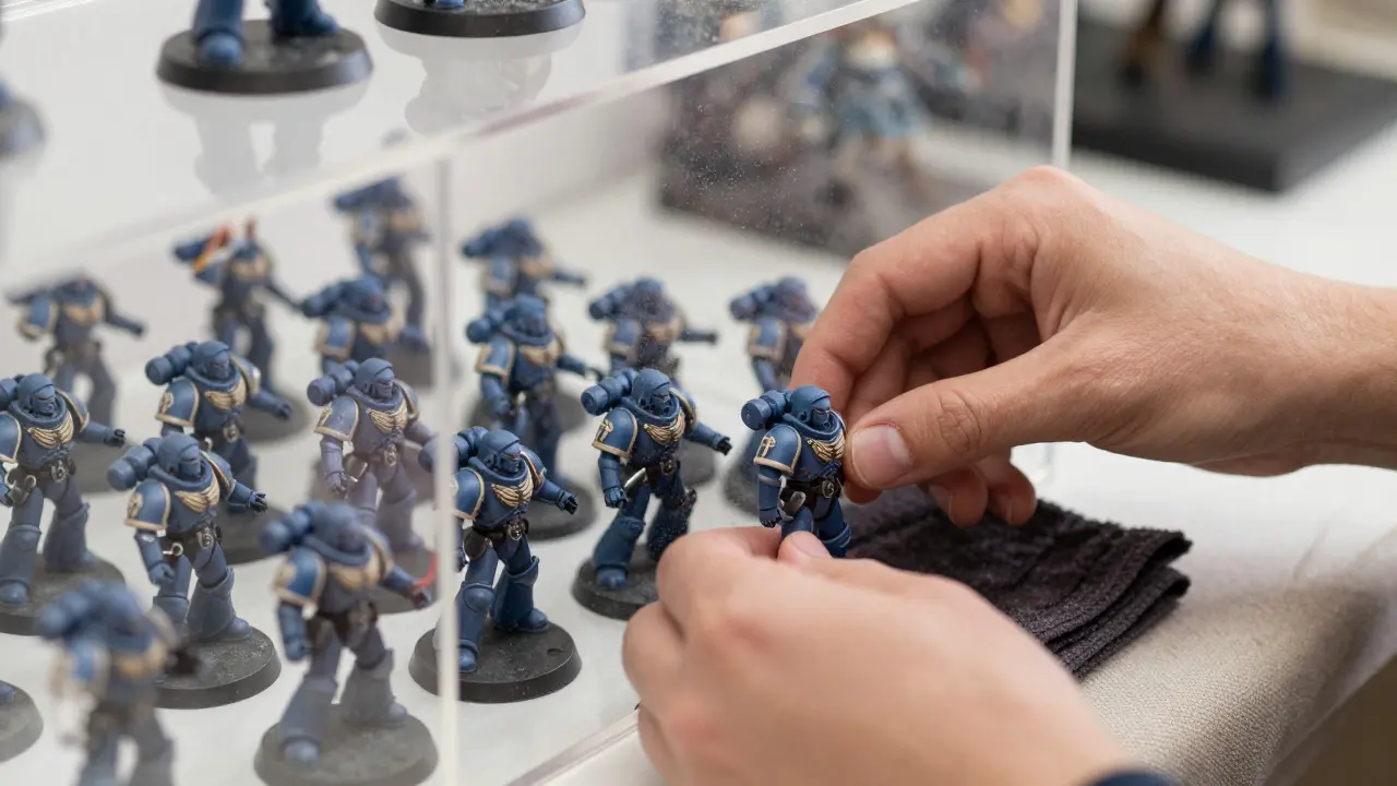Как чистить витрины и кейсы Warhammer 40K без разводов: пошаговое руководство