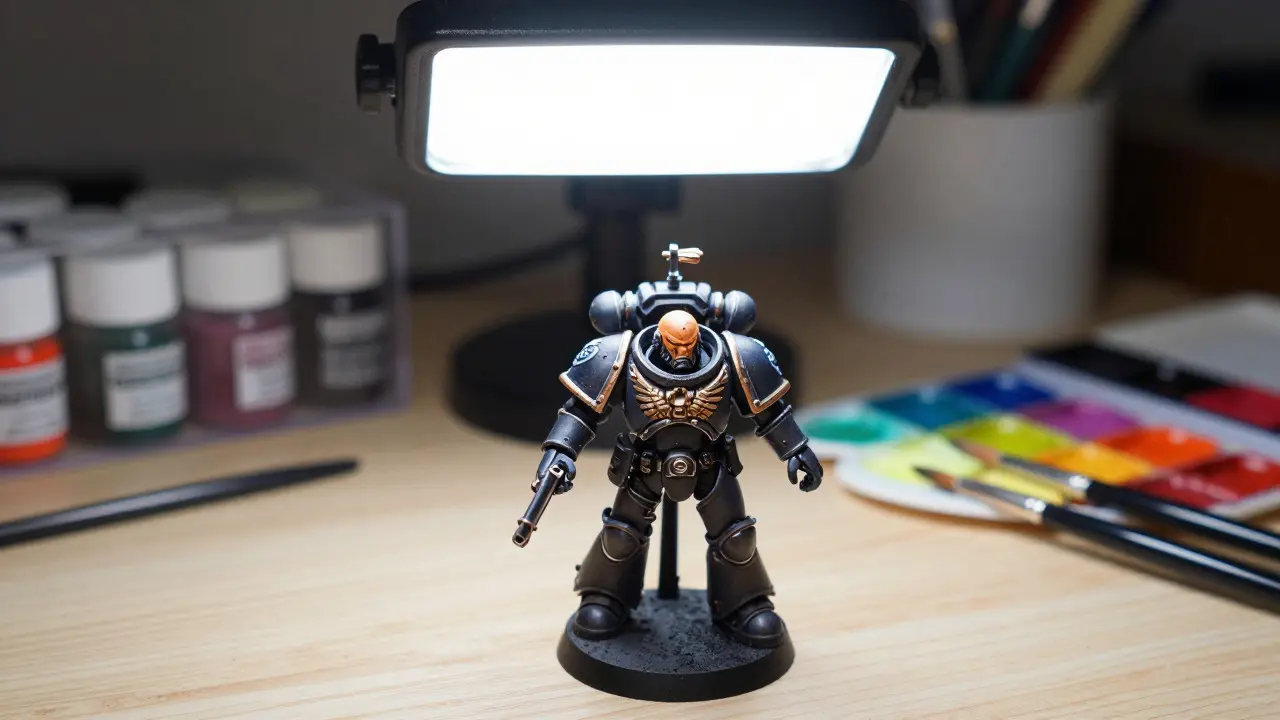 Организация рабочего стола моделиста Warhammer 40K: освещение и порядок