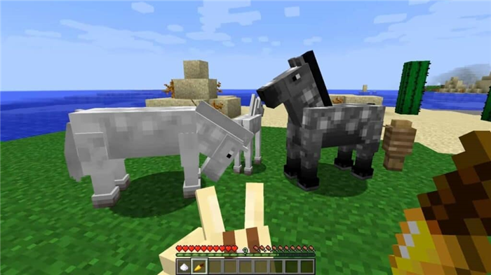 Кормление лошадей в Minecraft