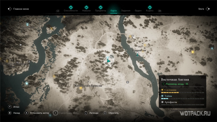 Assassin's Creed Valhalla – карта Гробницы Павших