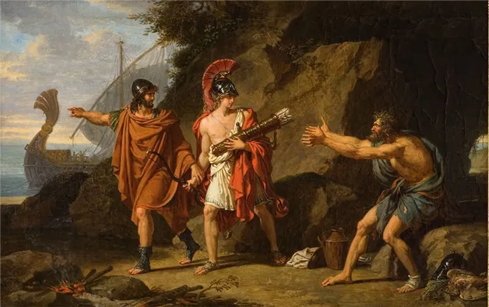 フランソワ・ザビエル・ファブレ「オデュッセウスとネオプトレモスはフィロクテティスからヘラクレスの弓と矢を取ります」