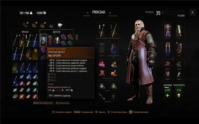 The Witcher 3 Swallows Armour