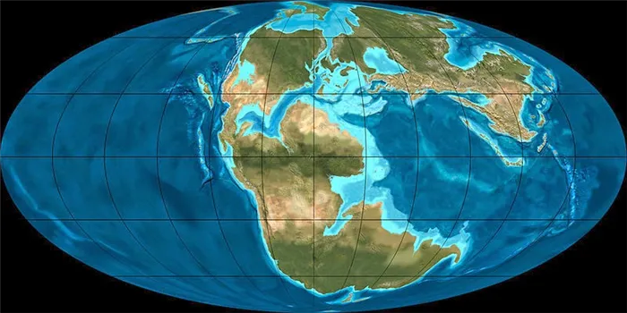 Форма Юрского континента.