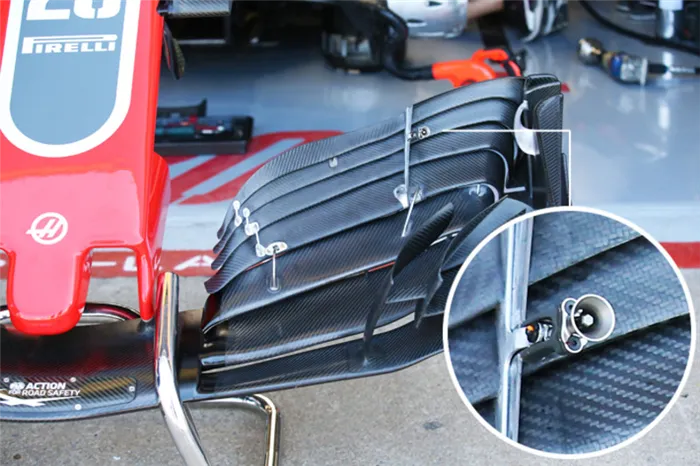 Переднее крыло автомобиля Haas Кевина Магнуссена.