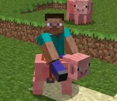 Как управлять свиньей в Minecraft