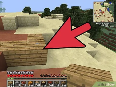 Поставьте блоки на картинке Minecraft Step 2 по названиям