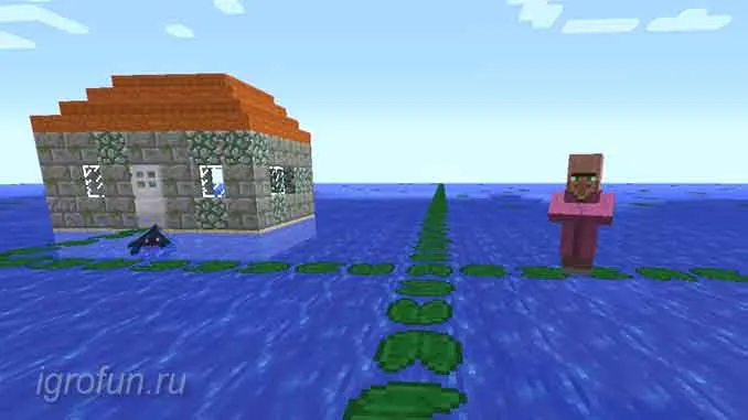 Лилии заставляют ходить по воде в мире Minecraft