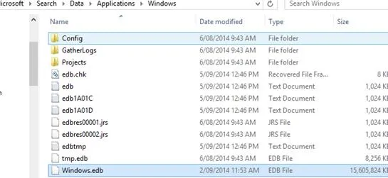 Большой размер файла Windows.edb на диске