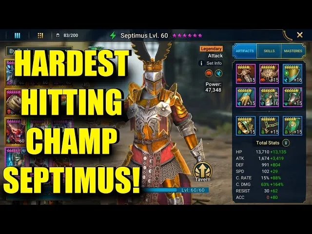 Septimus Champion Guide|RAID: Shadow Legend